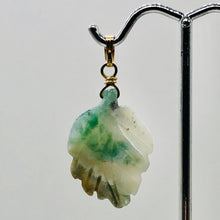 Load image into Gallery viewer, Ocean Jasper 14K Gold Filled Leaf Pendant| 1 1/2" Long| Seafoam Green| 1 Pendant