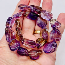 Load image into Gallery viewer, Ametrine Nugget Large Bead Strand | 25x18x14 to 21x15x12 | Purple/Gold| 19 Beads