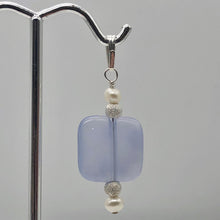 Load image into Gallery viewer, Blue Chalcedony FW Pearl Sterling Silver Drop Pendant | 1 5/8" Long |
