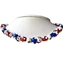 Load image into Gallery viewer, 4th of July Glass Lampwork Cartoon Cat Bead Strand 8662