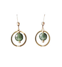 Load image into Gallery viewer, Rare Deep Sea Green Apatite 14Kgf Earrings 306818