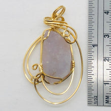 Load image into Gallery viewer, Druzy Agate 14K Gold Filled Wire Wrap Pendant | 1 1/2" Long | Light Pink | 1 |