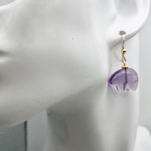 Load image into Gallery viewer, Amethyst 14K Gold Filled Zuni Bear Drop/Dangle Earrings | 1 1/4" Long | Purple |