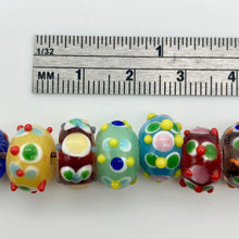 Load image into Gallery viewer, Hand Made Glass Lampwork Beads! | 12x8mm | Multi-hue | Roundel | 10 beads | - PremiumBead Alternate Image 3