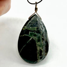 Load image into Gallery viewer, Tsunami Stone Briolette Sterling Silver Pendant| 2 3/4" Long | Green | 1 Pendant