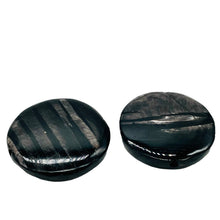 Load image into Gallery viewer, Silver Mirrors Hypersthene 29x7mm Disc Pendant Beads | 2 Beads |