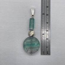 Load image into Gallery viewer, Fluorite Sterling Silver Striped Dangle Pendant | 2" Long | Blue/Purple | 1 |