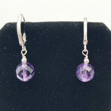 Load image into Gallery viewer, Royal Natural Untreated Faceted Amethyst Solid Sterling Silver Earrings 310453B - PremiumBead Alternate Image 7