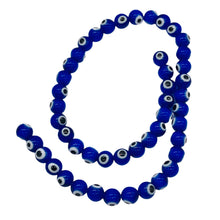 Load image into Gallery viewer, Four Lampwork Glass Eye Round | 8 mm | Dark Blue | 4 Beads |