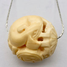 Load image into Gallery viewer, Carved Chinese Zodiac Year of the Dog Water Buffalo Bone Bead|30mm|Cream|1 Bead| - PremiumBead Alternate Image 4