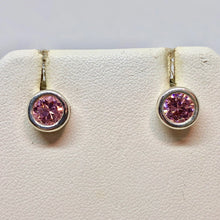 Load image into Gallery viewer, October! 7mm Pink Cubic Zirconia & Sterling Silver Earrings 9780Jb - PremiumBead Alternate Image 5