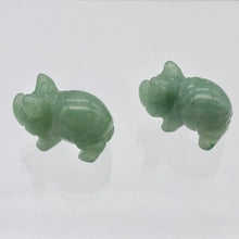 Load image into Gallery viewer, Oink 2 Carved Aventurine Pig Beads | 21x13x9.5mm | Green - PremiumBead Primary Image 1