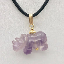 Load image into Gallery viewer, Amethyst Rhinoceros Pendant Necklace|Semi Precious Stone Jewelry|14k Pendant - PremiumBead Alternate Image 11