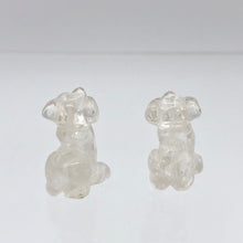 Load image into Gallery viewer, Fluttering Clear Quartz Dog Figurine/Worry Stone | 20x12x10mm | Clear - PremiumBead Alternate Image 12