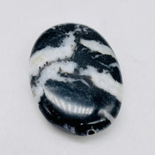 Load image into Gallery viewer, 1 Black & White Zebra Agate Oval Bead 008612