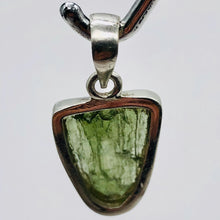 Load image into Gallery viewer, Moldavite Sterling Silver Drop | 1 1/8" Long | Green | 1 Pendant |