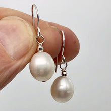 Load image into Gallery viewer, Pearl Dangle Sterling Silver Earrings| 1" Long | White | 10mm Pearl |