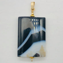 Load image into Gallery viewer, Semi Precious Stone Jewelry Sardonyx Agate Pendant Necklace 14Kgf | 1 3/4" Long|