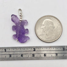 Load image into Gallery viewer, Charming Carved Natural Amethyst Lizard and Sterling Silver Pendant 509269AMS - PremiumBead Alternate Image 5