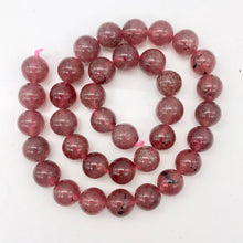 Load image into Gallery viewer, Strawberry Quartz w/Hematite Round | 11mm | Strawberry lilac | 36 Bead(s)