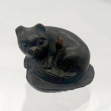 Load image into Gallery viewer, Carved Teak Kitty Cat On Clam Shell Ojime Netsuke Bead | 19x19x23mm | Brown - PremiumBead Alternate Image 2