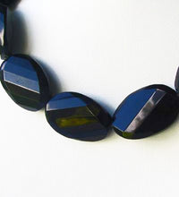 Load image into Gallery viewer, 2 Faceted 30x20x8mm Jet Black Obsidian Pendant Bead 008680 - PremiumBead Primary Image 1