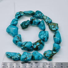 Load image into Gallery viewer, Turquoise Howlite Nugget Bead Strand 110171B