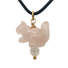 Load image into Gallery viewer, Charm! Rose Quartz Squirrel 22K Vermeil Pendant w/bead 509279RQQ