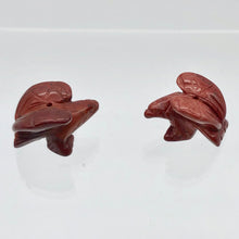 Load image into Gallery viewer, 2 Soaring Carved Brecciated Jasper Eagle Beads | 21x16x14mm | Red - PremiumBead Primary Image 1