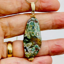 Load image into Gallery viewer, Ocean Jasper 14K Gold Filled Long | 2 1/2" Long | Green/Brown | 1 Pendant |