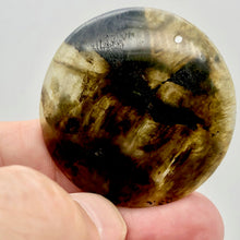 Load image into Gallery viewer, Aurora Borealis! Labradorite Pendant Bead | 45mm| Gteen/Black | Round | 1 Bead | - PremiumBead Alternate Image 5