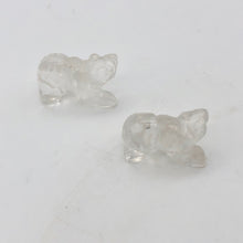Load image into Gallery viewer, 2 Hand Carved Natural Quartz Bear Beads | 20x13x9.5mm | Clear - PremiumBead Alternate Image 4