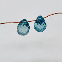Load image into Gallery viewer, Blue Zircon Rare Natural Faceted Briolette Beads | 6x4 mm | 2 Beads |