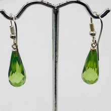 Load image into Gallery viewer, Amber Faceted Sterling Silver Earrings | 2 1/4" Long | Green | 1 Pair |