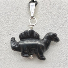 Load image into Gallery viewer, Hematite Dinosaur Pendant Stegosaurus and Sterling Silver Pendant 509258HMS | 21x11x8mm (Stegosaurus), 7.0mm (Bail Opening), 7/8" (Long) | Black - PremiumBead Primary Image 1