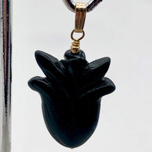 Load image into Gallery viewer, Obsidian 14K Gold Filled Rose Pendant | 2 1/2" Long | Black | 1 Pendant |