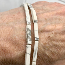 Load image into Gallery viewer, White and Grey Howlite 20x4x4mm Rectangular Bead Strand - PremiumBead Alternate Image 2