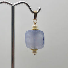 Load image into Gallery viewer, Blue Chalcedony 14K Gold Filled Drop Pendant | 1 3/8" Long |