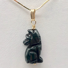 Load image into Gallery viewer, Hematite Wolf Pendant Necklace | Semi Precious Stone Jewelry | 14k Pendant - PremiumBead Alternate Image 8