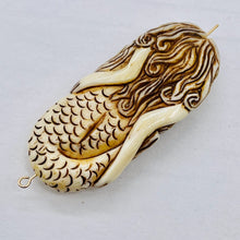 Load image into Gallery viewer, Mermaid, Demure Mermaid | 47x21x9 | Brown white | 1 Pendant bead
