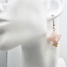 Load image into Gallery viewer, Rose Quartz 14K Gold Filled Merkaba Star | 1.75" Long | Pink | 1 Earrings