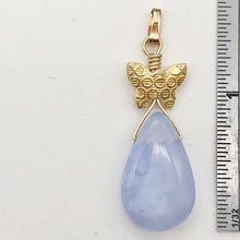 Load image into Gallery viewer, Blue Chalcedony Designer 14K Gold Filled Pendant | 22x12x6mm | 1 5/8" Long |