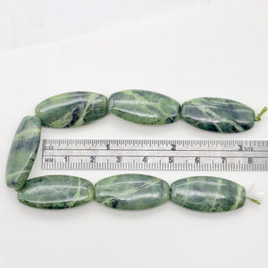 Translucent Flat Squared Oval Nephrite Jade Bead 8" Strand | 18x14x5mm| 7 Beads|