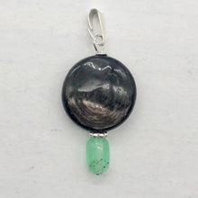 Load image into Gallery viewer, Hypersthene, Gemmy Green Chrysoprase Drop Sterling Silver Pendant 1 1/4" Long |