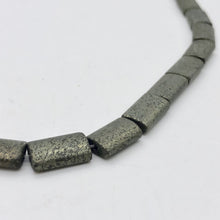 Load image into Gallery viewer, Shimmer Aztec Gold Pyrite Flat 12x7mm Tube Bead Strand 109545 - PremiumBead Alternate Image 9