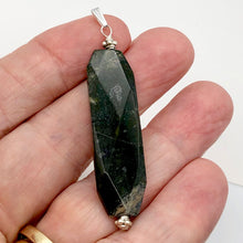 Load image into Gallery viewer, Green Isles Jade Faceted Art Cut Sterling Silver Pendant | 2 1/2 Inch Long |