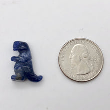 Load image into Gallery viewer, T-Rex Dinosaur 2 Sodalite Tyrannosaurus Rex Beads | 20x18.5x8mm | Blue w/ White - PremiumBead Alternate Image 4