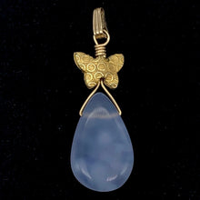 Load image into Gallery viewer, Blue Chalcedony Designer 14K Gold Filled Pendant | 22x12x6mm | 1 5/8" Long |