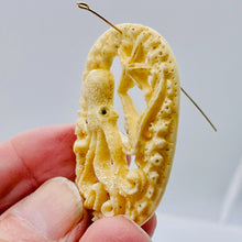 Load image into Gallery viewer, Capt Nemo Carved Octopus Waterbuffalo Bone Bead | 48x34x5mm |