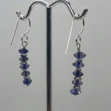 Load image into Gallery viewer, Iolite Faceted Rondelle Dangle Earrings | 1 1/4" Long | Purple | 1 Pair |